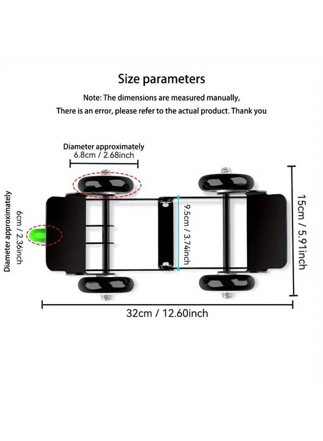 Booster Color Steel Motorcycle Tire Changer Skate Portable Wheel Repair Slide Supports 2500 lbs - Image 2